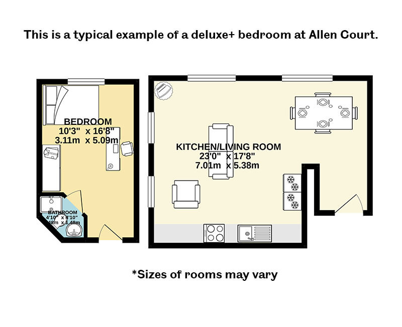 floorplan of Deluxe En-suite +